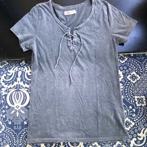 Gray lace up Hollister shirt
